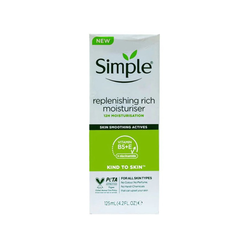 Simple Replenishing Rich Moisturiser 125ml <br> Pack size: 6 x 125ml <br> Product code: 226310