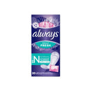 Always Daily Fresh Normal Wrapped Panty Liners Odour Lock 20's <br> Pack Size: Pack size: 6 x 20s <br> Product code: 341504