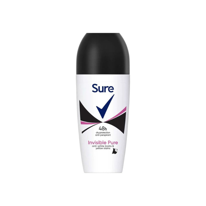 Sure Invisible Pure Roll On 50ml <br> Pack size: 6 x 50ml <br> Product code: 275769