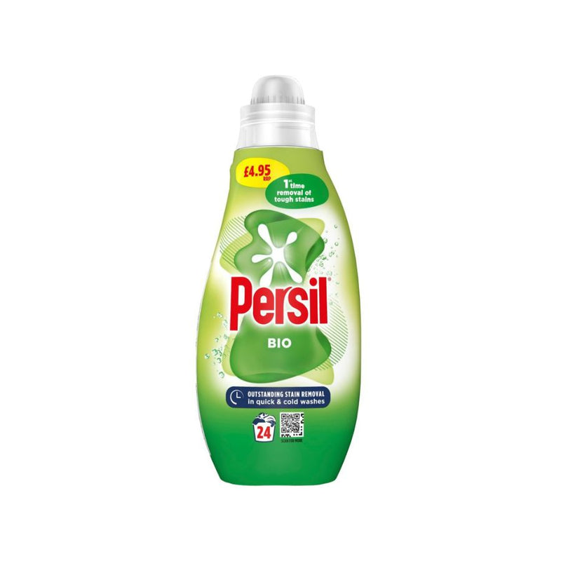 Persil Liquid 24 Washes Bio 648ml PM£4.95 <br> Pack size: 4 x 648ml <br> Product code: 485489